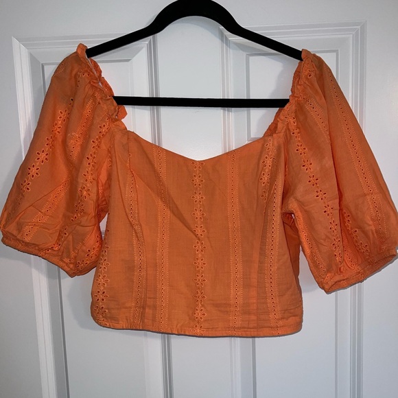 Target Wild Fable Orange Lace Top - Picture 4 of 8